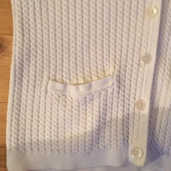 Lands’ End Button Front Cable Cardigan - Picture 4 of 7
